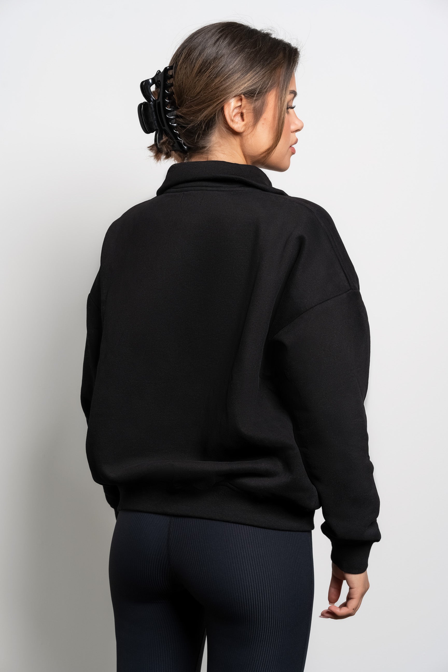 Black Essential Sweat Half Zip - for dame - Famme - Sweatshirt