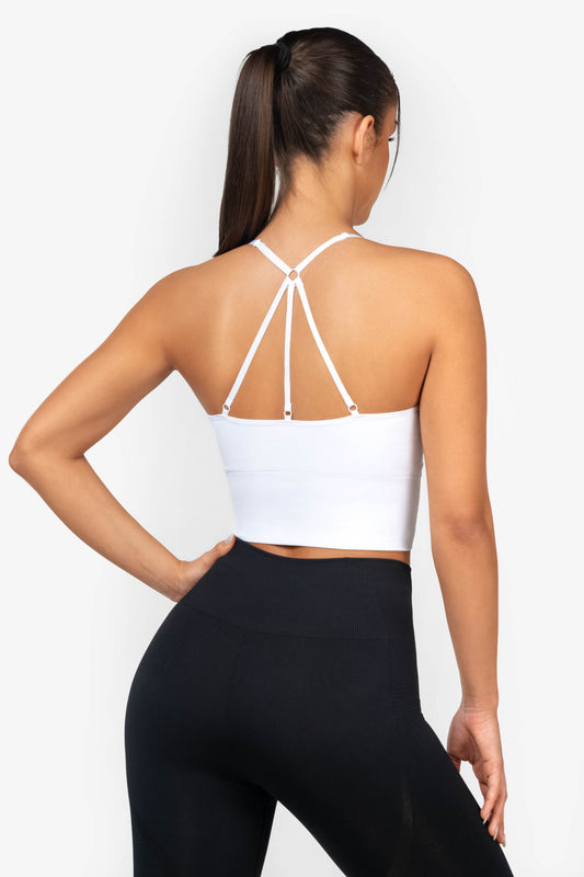 Solid Black Mesh Laced Arm Stretch Cami Crop Top – Fikafuntimes