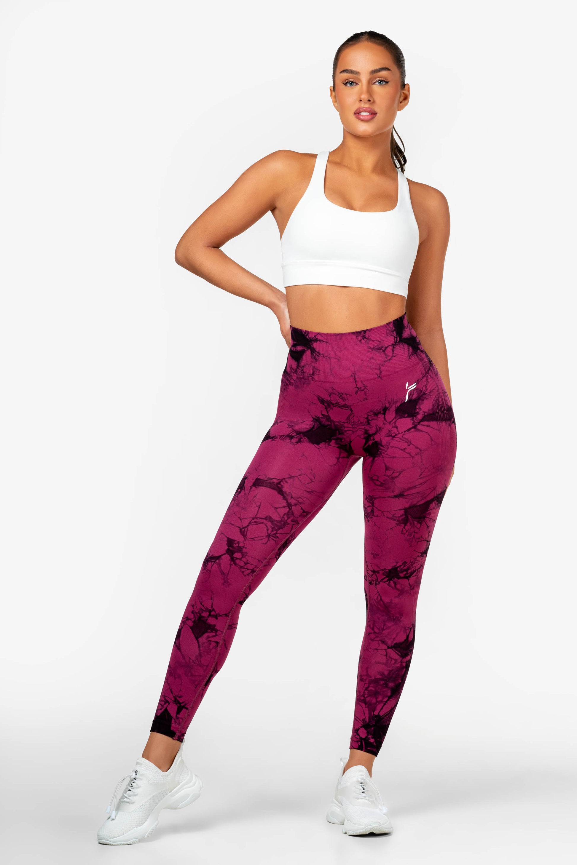 Pink Tie Dye Women Leggings Side Pockets, Printed Yoga Pants Graphic W –  Starcove Fashion